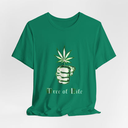Tree of Life Cannabis Fist Graphic Tee – Bold Herbal Culture Streetwear Shirt