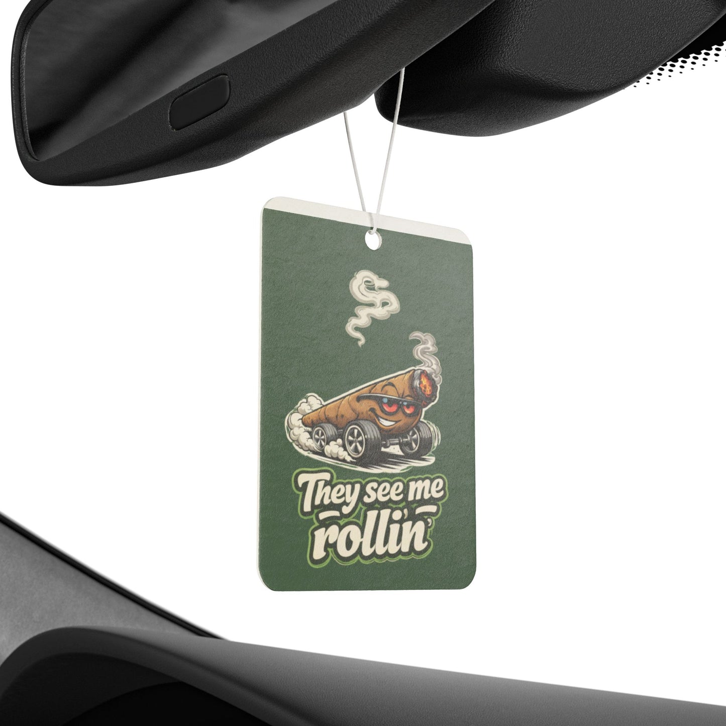 Funny 420 Car Air Freshener – They See Me Rollin Blunt Design – Cannabis Humor Hanging Car Scent Decor