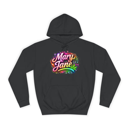 Mary Jane Neon College Hoodie – Streetwear Cannabis Style Pullover Sweatshirt