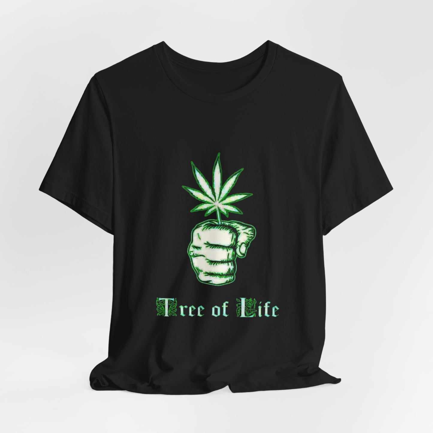 Tree of Life Cannabis Fist Graphic Tee – Bold Herbal Culture Streetwear Shirt