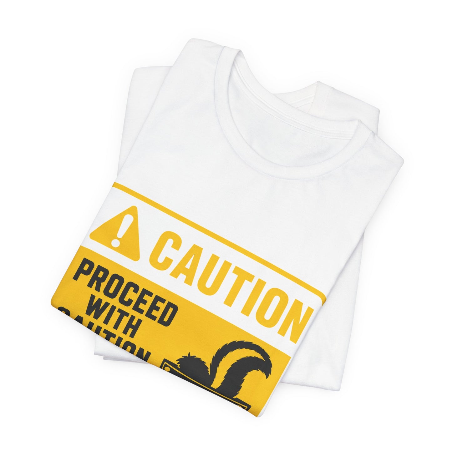 Caution Skunk Pocket Tee – Funny Graphic Warning T-Shirt
