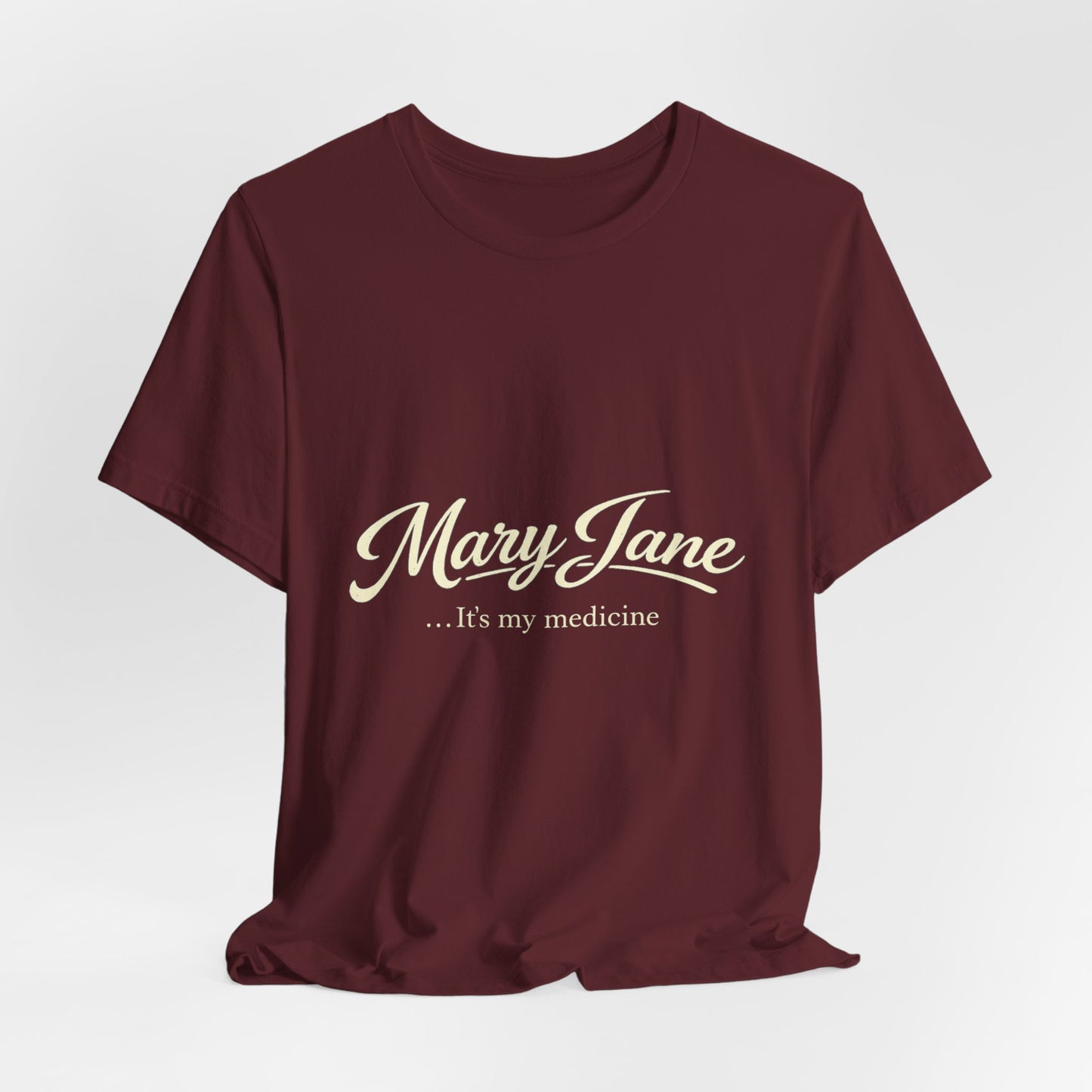 Mary Jane Retro Script Tee — Vintage Cannabis Logo T-Shirt