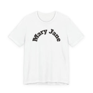 Mary Jane Tee — Retro Arch Text Graphic T-Shirt Printify