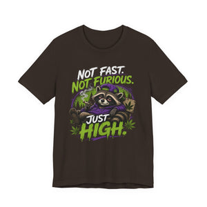 Not Fast Not Furious Just High Raccoon Shirt | Funny Stoner Graphic Tee | Cannabis Humor Gift