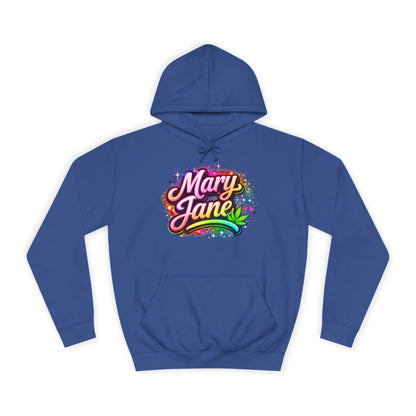 Mary Jane Neon College Hoodie – Streetwear Cannabis Style Pullover Sweatshirt