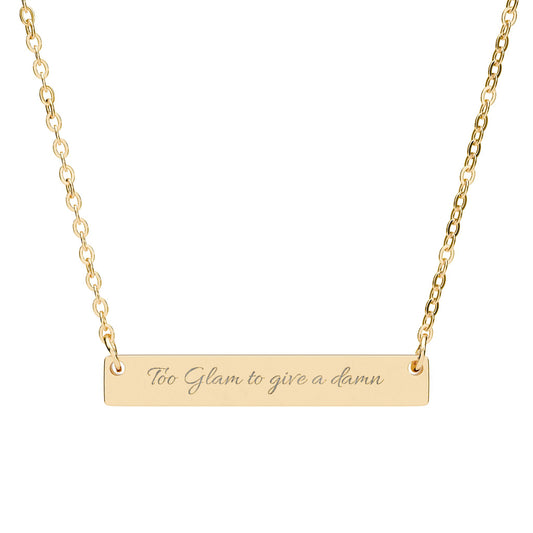 Personalized Horizontal Bar Necklace with Engraving
