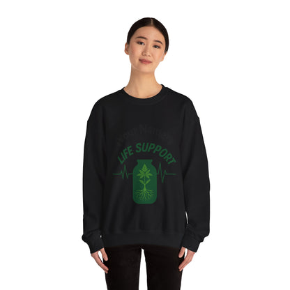 Crewneck Sweatshirt — "Life Support" Plant Jar Graphic
