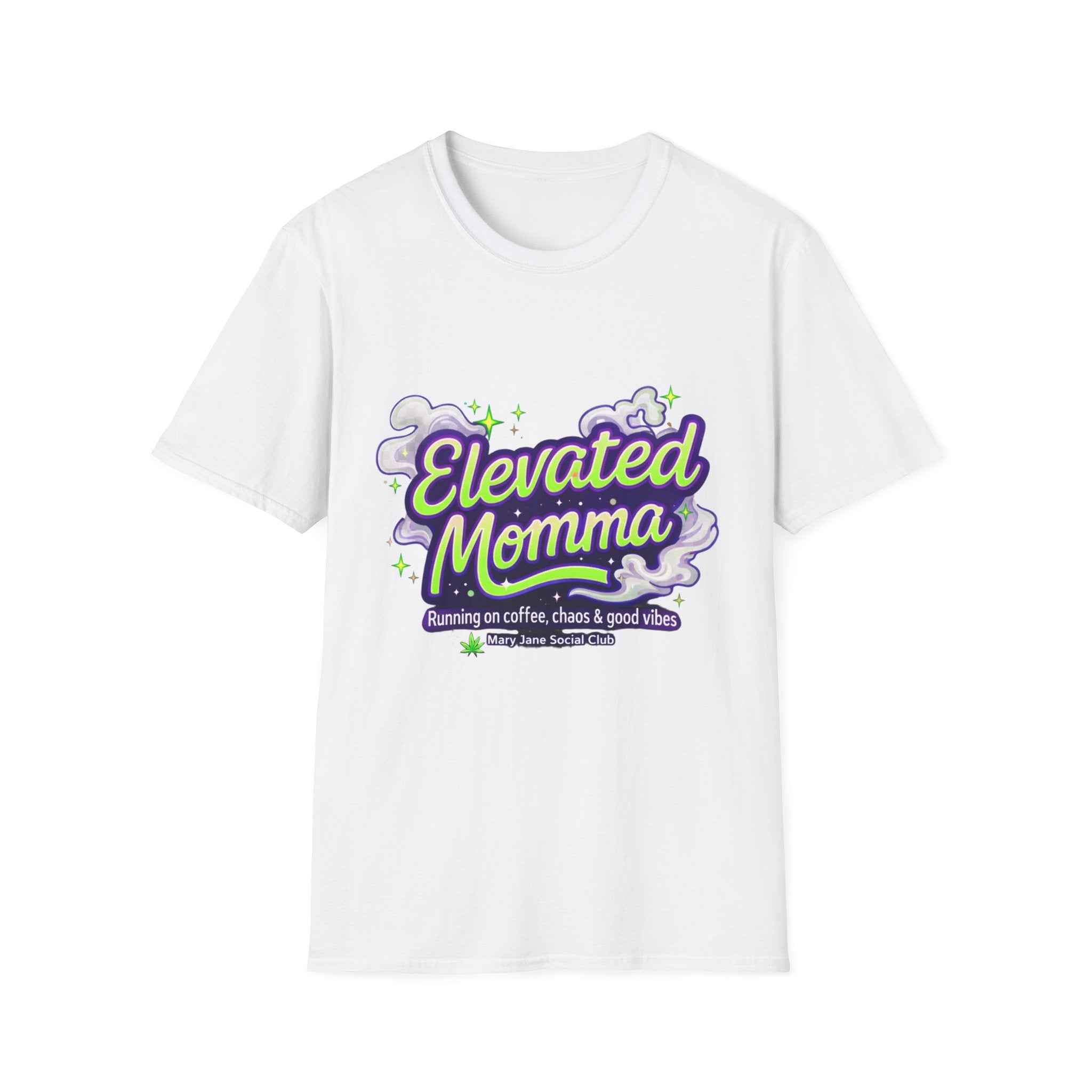 Elevated Momma Shirt, Funny Mom Life Weed Shirt, Mary Jane Social Club Tee, Cannabis Mom Shirt, Stoner Mom Gift, Coffee Chaos Good Vibes Tee