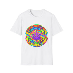Weird Weed Mom Sticker | Colorful Cannabis Decal | Funny Stoner Mom Gift | Trippy Tie Dye Pot Leaf Vinyl | Hippie 420 Aesthetic