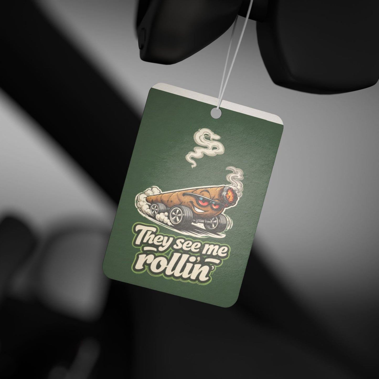 Funny 420 Car Air Freshener – They See Me Rollin Blunt Design – Cannabis Humor Hanging Car Scent Decor
