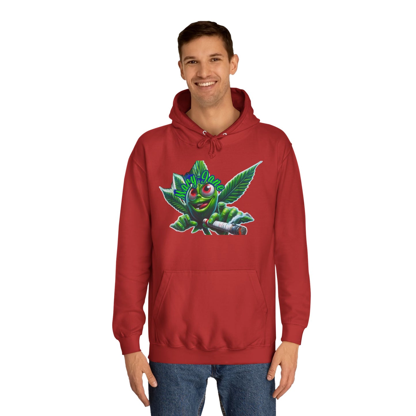Unisex College Hoodie with Playful Leaf Design, Trendy Sweatshirt for Students, Eco-friendly Apparel, Gift for Graduates, Relaxed [...]-Mary Jane 2025