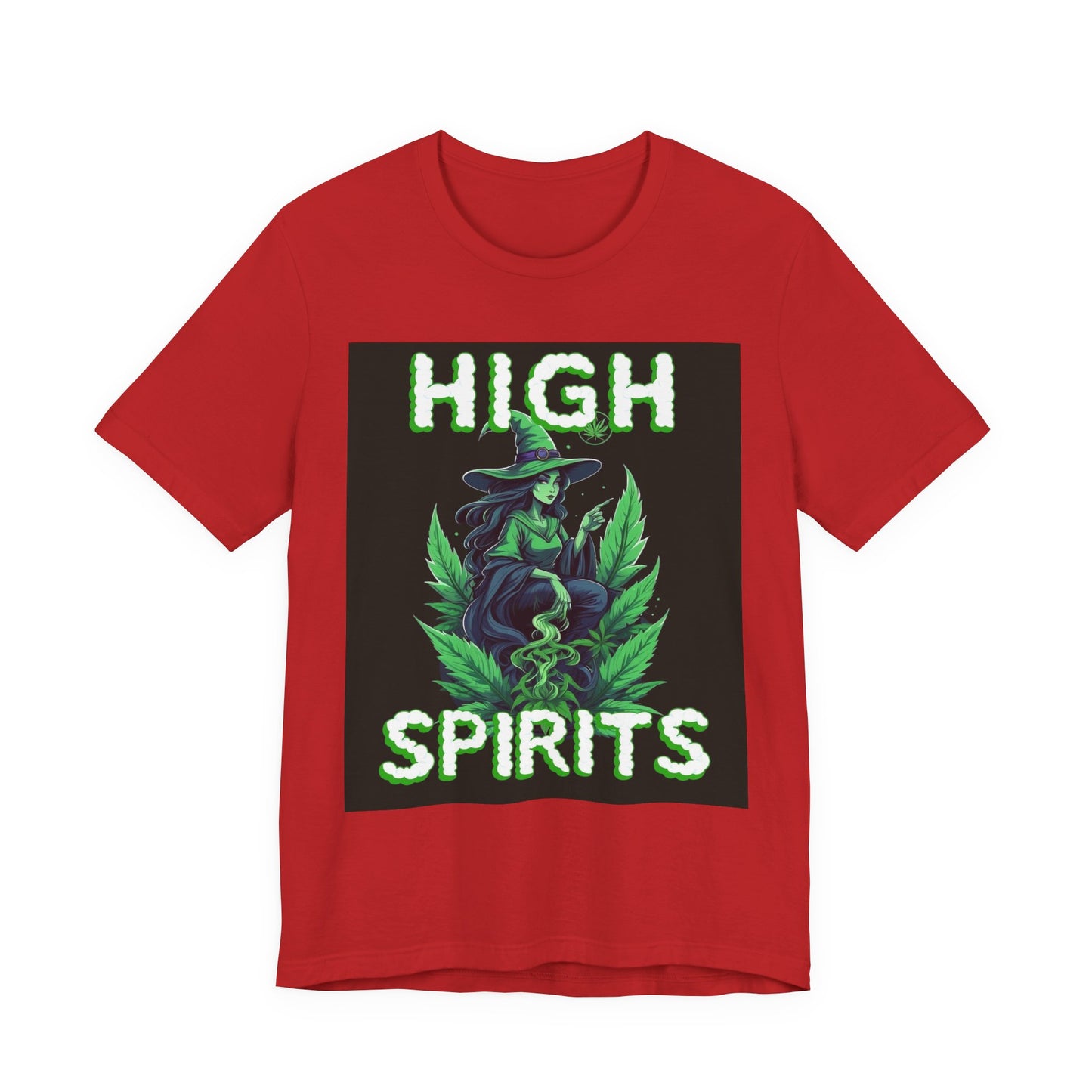 High Spirits Witchy Tee - Unisex Jersey Short Sleeve T-Shirt, Halloween Gift, Witch Apparel, Eco-Friendly Tee, Alternative Fashion