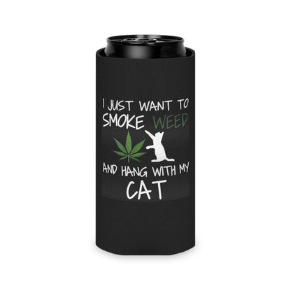 I Just Want to Smoke Weed and Hang with My Cat Can Cooler, Cat Lover Gift, Weed Enthusiast Accessory, Fun Party Favor, Unique Drink [...]-Mary Jane 2025