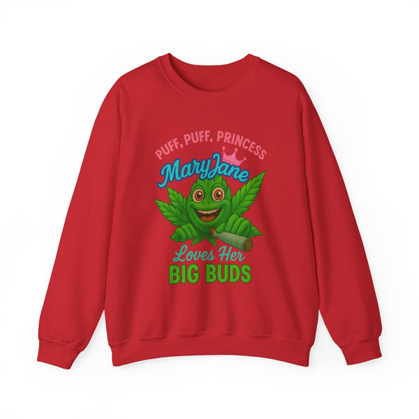 Mary Jane Puff Puff Princess Sweatshirt, Funny Cannabis Crewneck, Unisex Sweatshirt, Weed Lover Gift, 420 Apparel, Comfy Pullover
