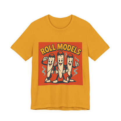 Funny Roll Models T-Shirt | Unisex Graphic Tee, Short Sleeve Casual Wear, Gift for BBQ Lovers, Vintage Foodie Shirt