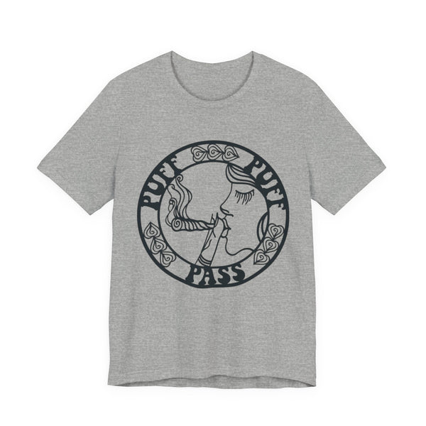 Puff Puff Pass T-Shirt – Funny Stoner Graphic Tee | Retro Smoking Humor Shirt Printify