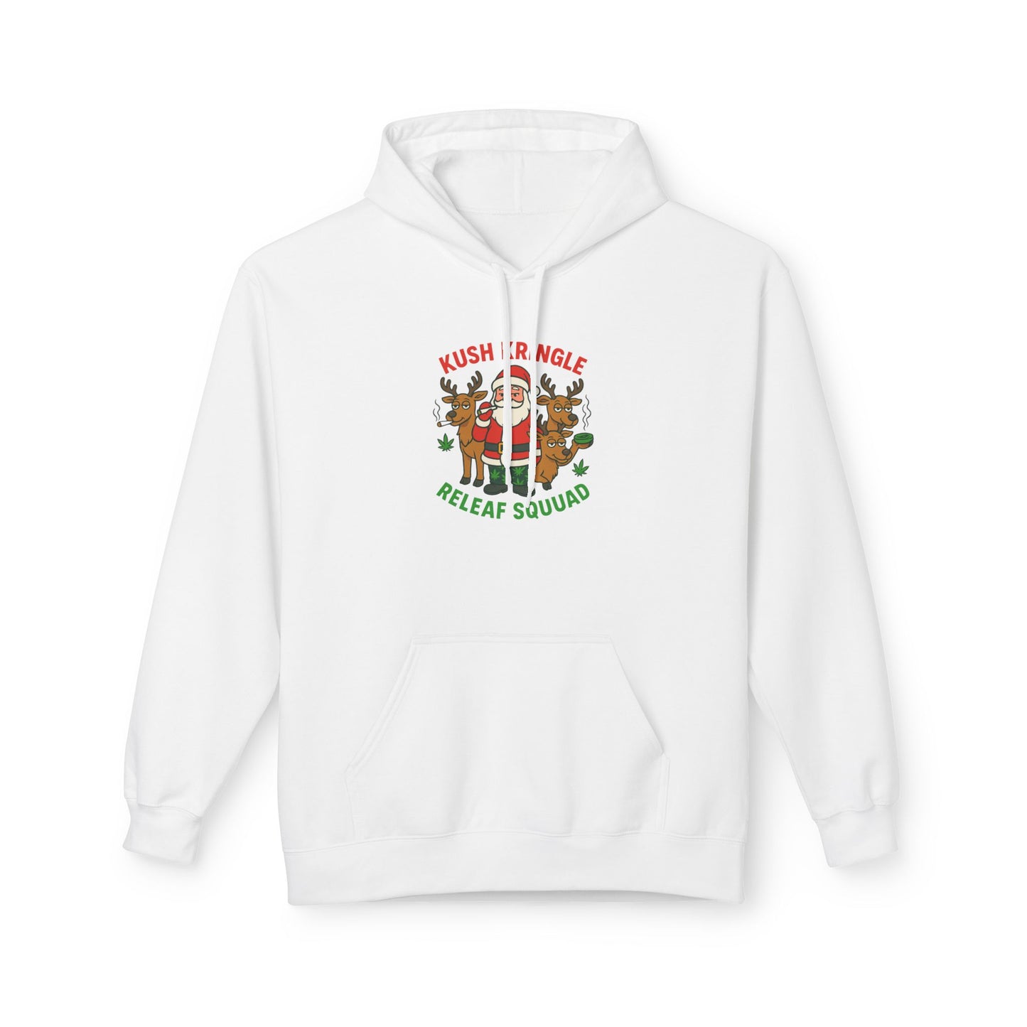 Kush Jingle Releaf Squad Hoodie — Holiday Stoner Christmas Sweatshirt