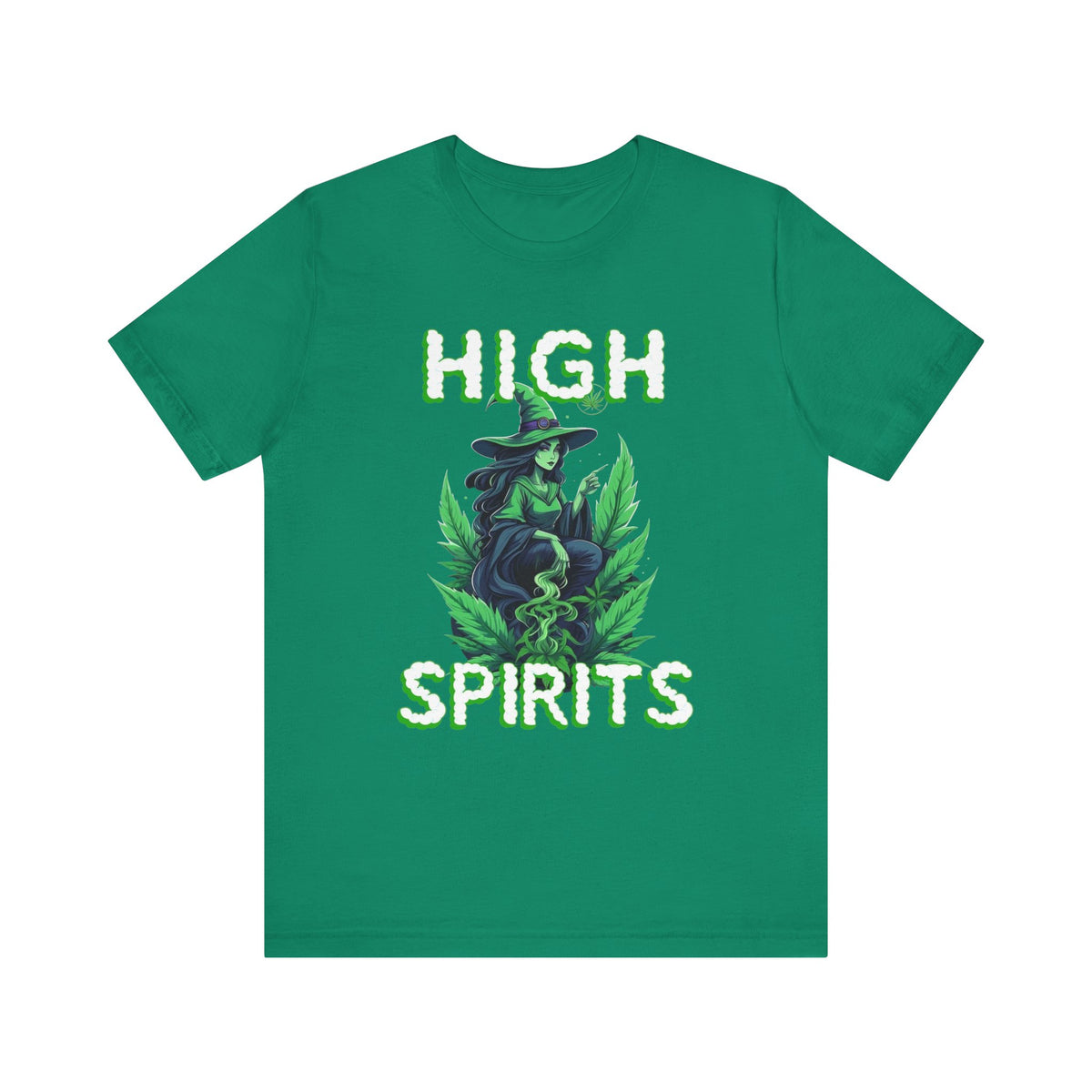 High Spirits Witchy Tee - Unisex Jersey Short Sleeve T-Shirt, Halloween Gift, Witch Apparel, Eco-Friendly Tee, Alternative Fashion Printify