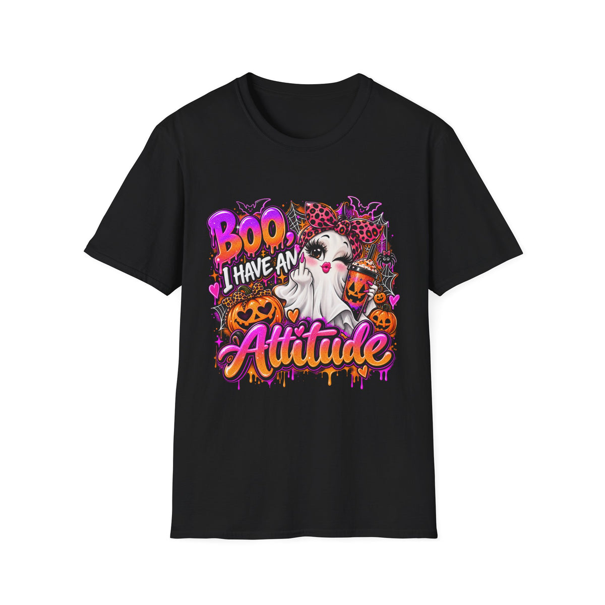 Boo I Have an Attitude Halloween Ghost T-Shirt Printify