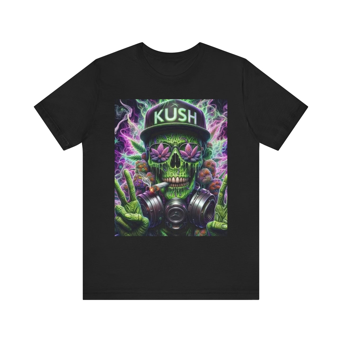 Kush Skull Graphic Tee - Perfect for Stoners, Casual Wear, Gifts, Festival Apparel, Comfortable Streetwear