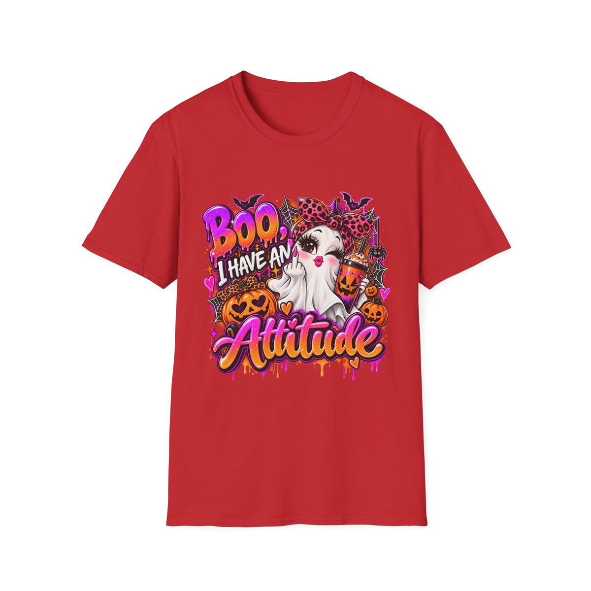 Boo I Have an Attitude Halloween Ghost T-Shirt Printify
