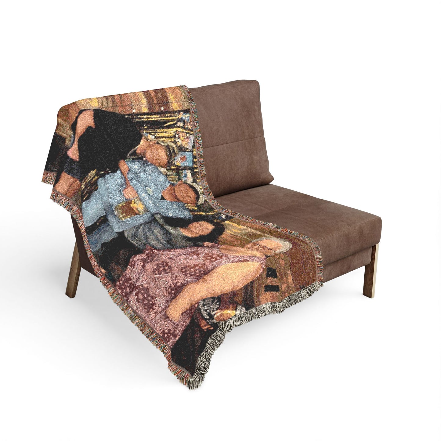 Custom Photo Woven Blanket — Personalized Family Photo Throw- Mom Sister Brother