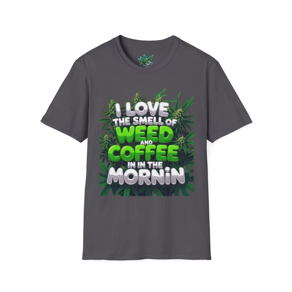 Unisex Softstyle T-Shirt, Casual Weed & Coffee Tee, Funny Gift for Coffee Lovers, 420 Celebration Apparel, Everyday Wear-Mary Jane 2025