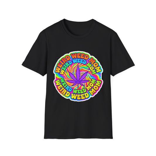 Weird Weed Mom Sticker | Colorful Cannabis Decal | Funny Stoner Mom Gift | Trippy Tie Dye Pot Leaf Vinyl | Hippie 420 Aesthetic