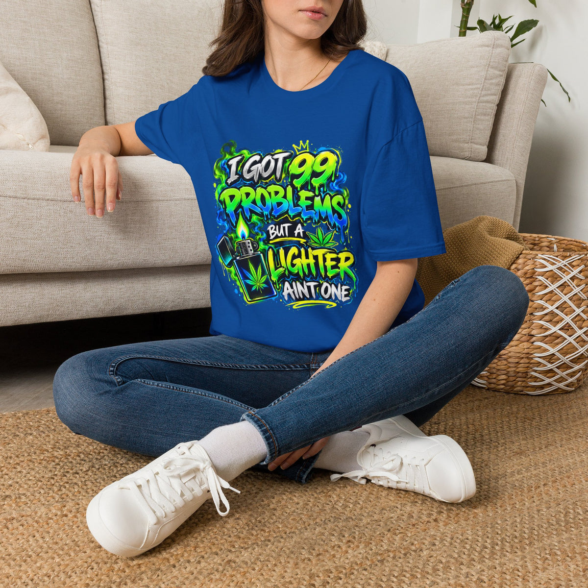I Got 99 Problems But a Lighter Ain’t One Shirt | Funny Stoner Graphic Tee | 420 Humor Unisex T-Shirt Printify