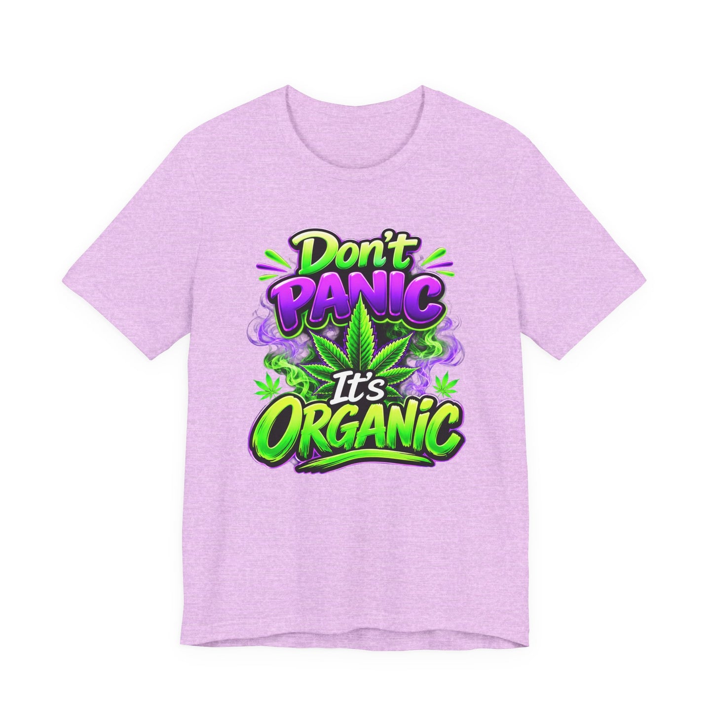 Don't Panic It's Organic T-Shirt | Funny Organic Cannabis-Inspired Graphic Tee | Neon Streetwear Gift for Herb Lovers Printify