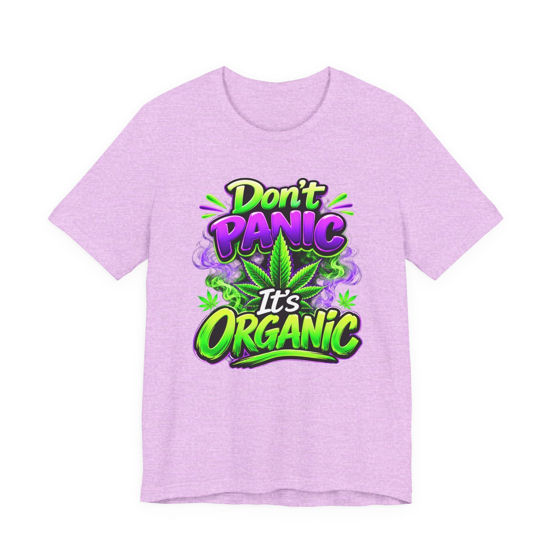 Don't Panic It's Organic T-Shirt | Funny Organic Cannabis-Inspired Graphic Tee | Neon Streetwear Gift for Herb Lovers Printify