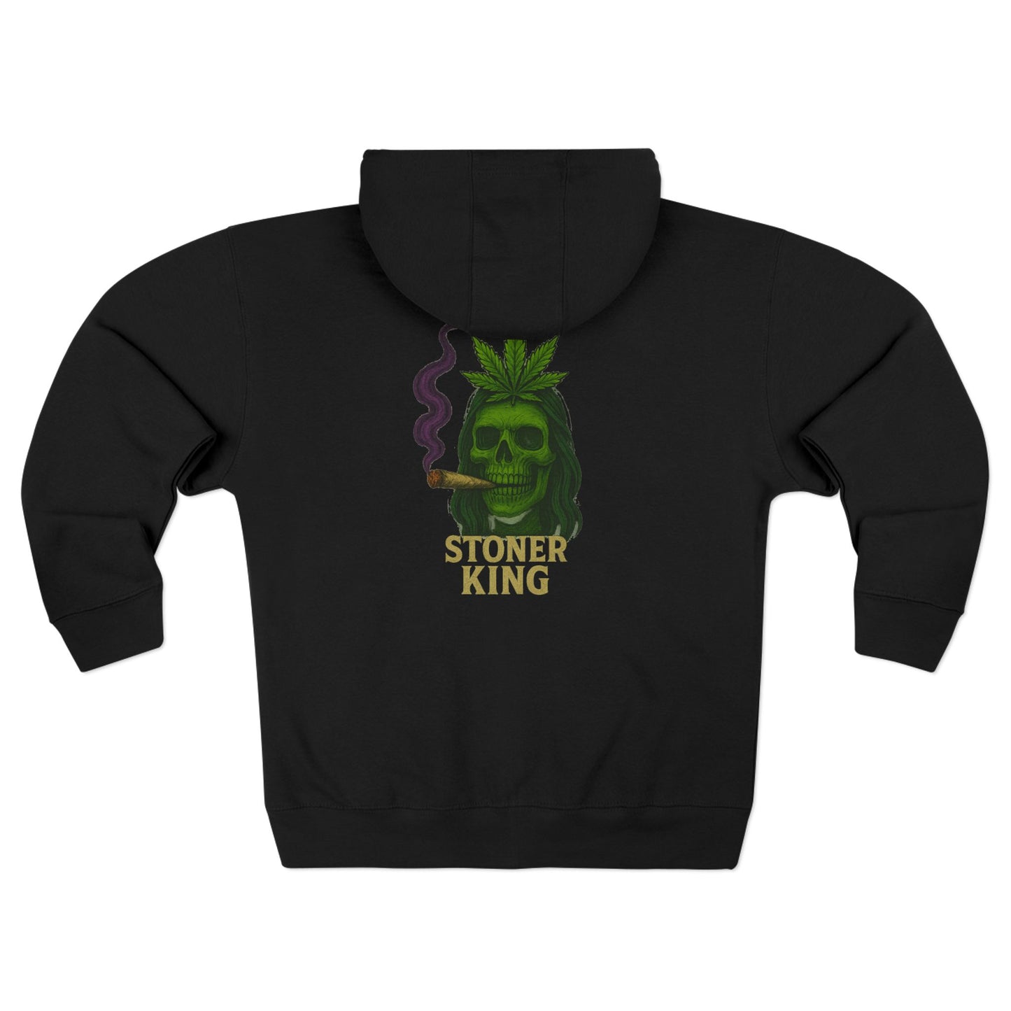 Stoner King Zip Hoodie - Trendy Unisex Hoodie for Chill Vibes, Perfect for Parties, Gifts, 420 Celebrations, Comfortable Layering