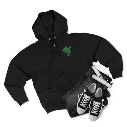Stoner King Zip Hoodie - Trendy Unisex Hoodie for Chill Vibes, Perfect for Parties, Gifts, 420 Celebrations, Comfortable Layering