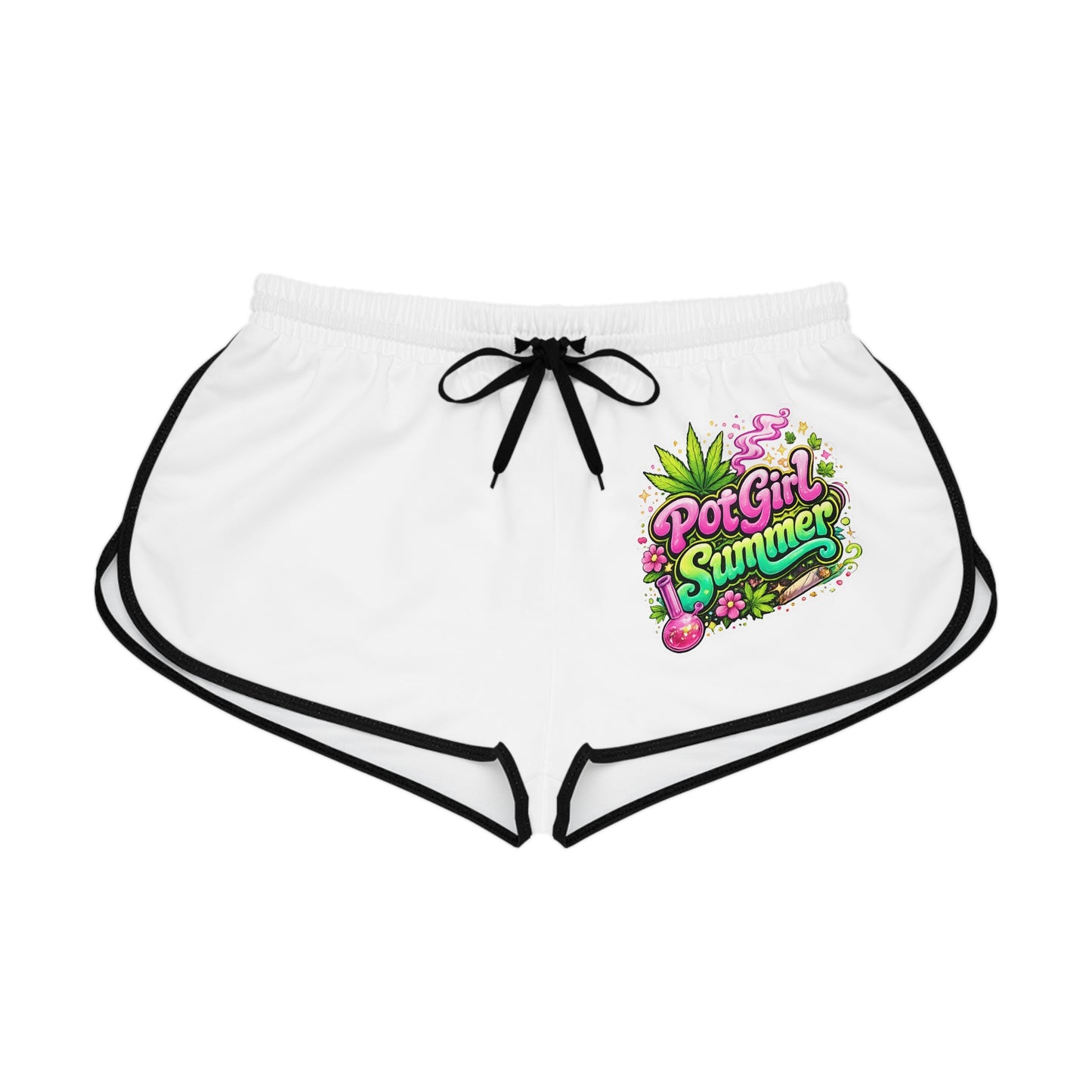 Pot Girl Booty Shorts – Funny 420 Women’s Shorts, Cannabis Summer Outfit, Cute Weed Apparel, Festival Rave Clothing, Stoner Gift Idea