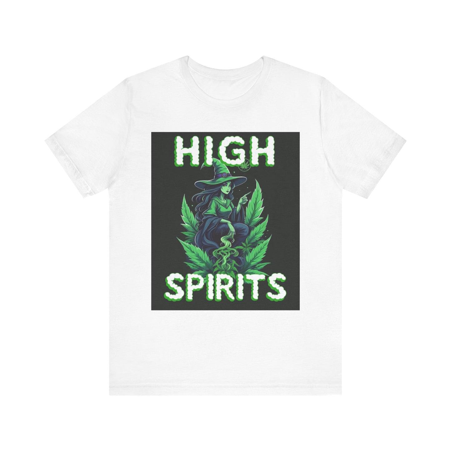 High Spirits Witchy Tee - Unisex Jersey Short Sleeve T-Shirt, Halloween Gift, Witch Apparel, Eco-Friendly Tee, Alternative Fashion