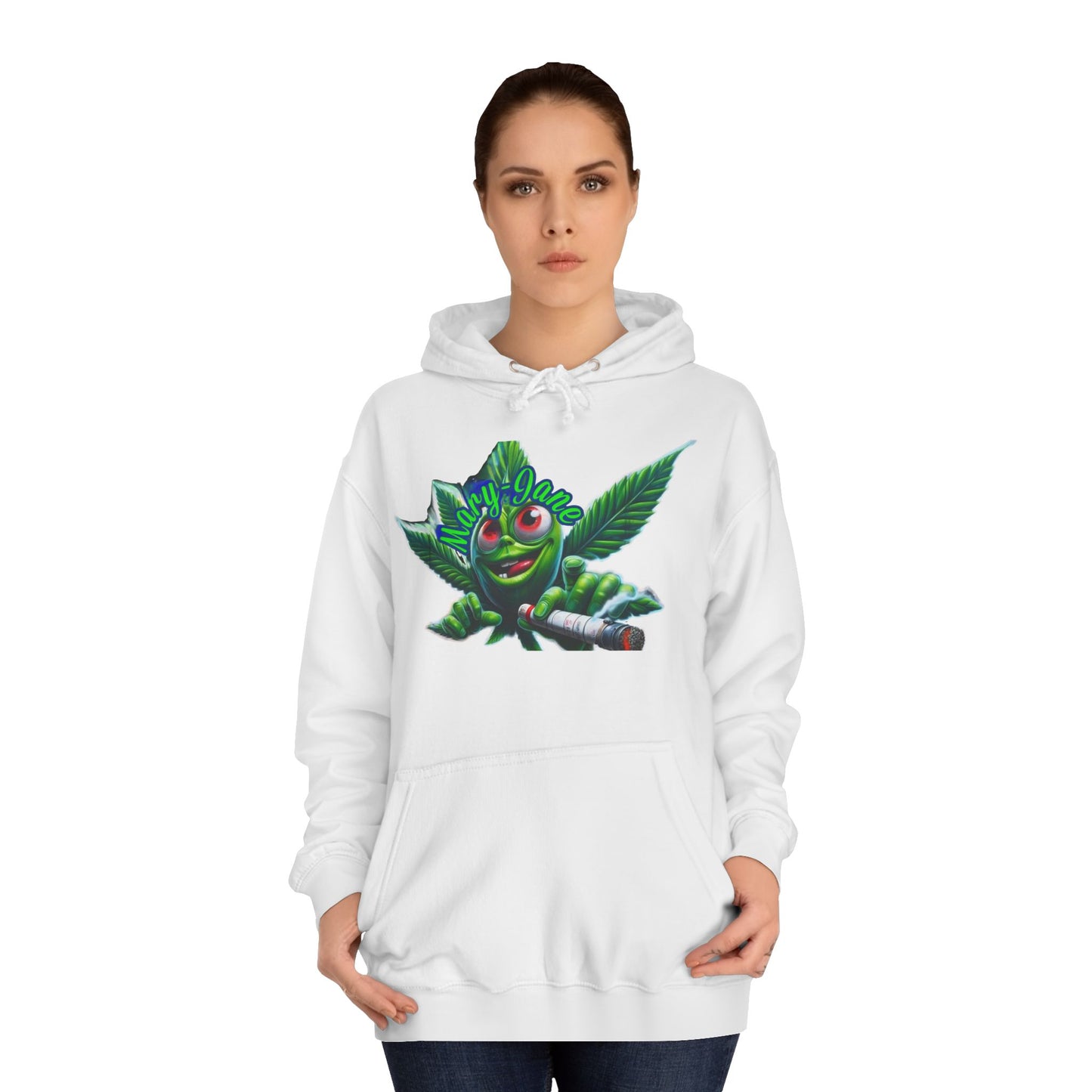 Unisex College Hoodie with Playful Leaf Design, Trendy Sweatshirt for Students, Eco-friendly Apparel, Gift for Graduates, Relaxed [...]-Mary Jane 2025