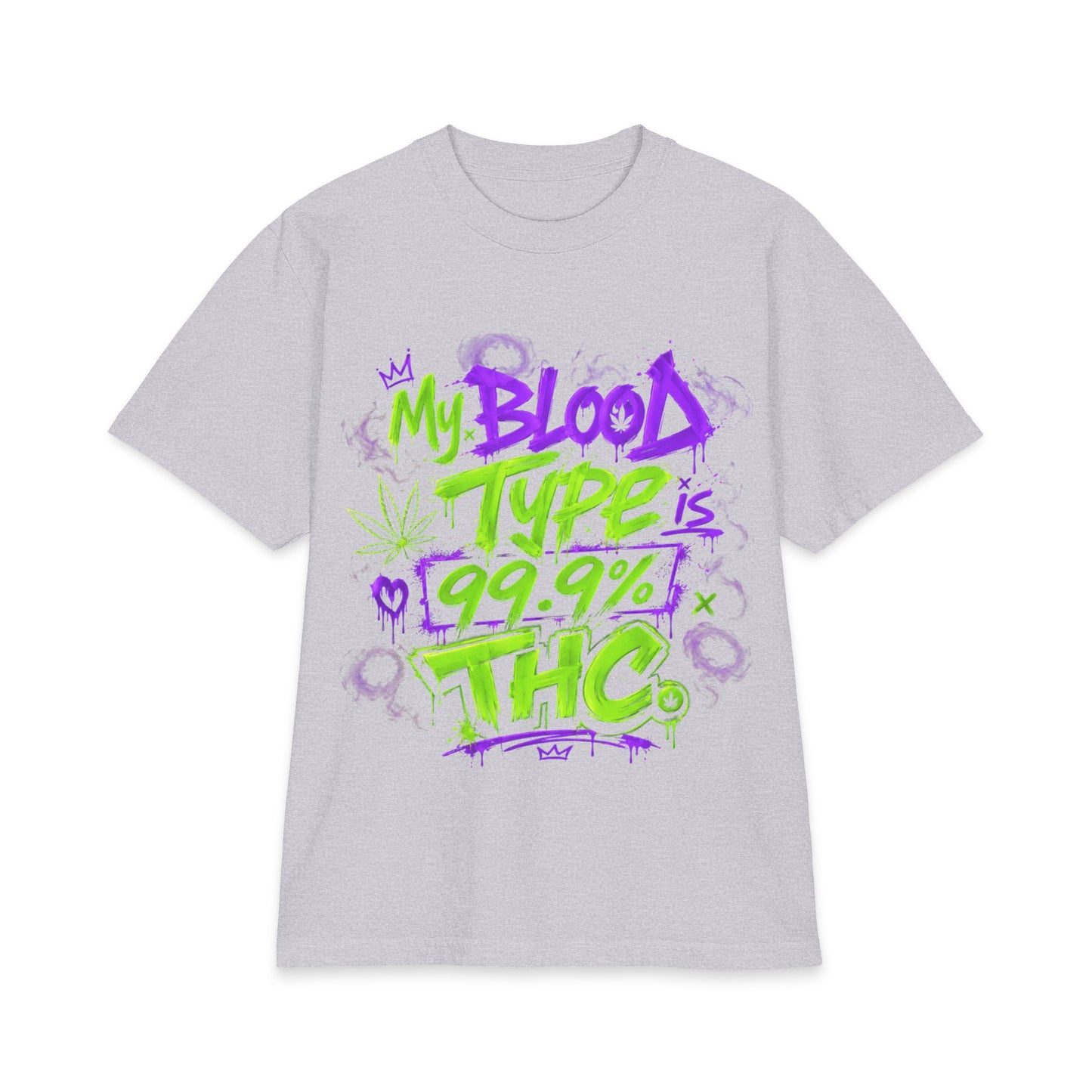 My Blood Type is 99.9% THC Graffiti Shirt | Neon Stoner Streetwear Tee | Funny Cannabis Graphic T-Shirt up to size 7XL
