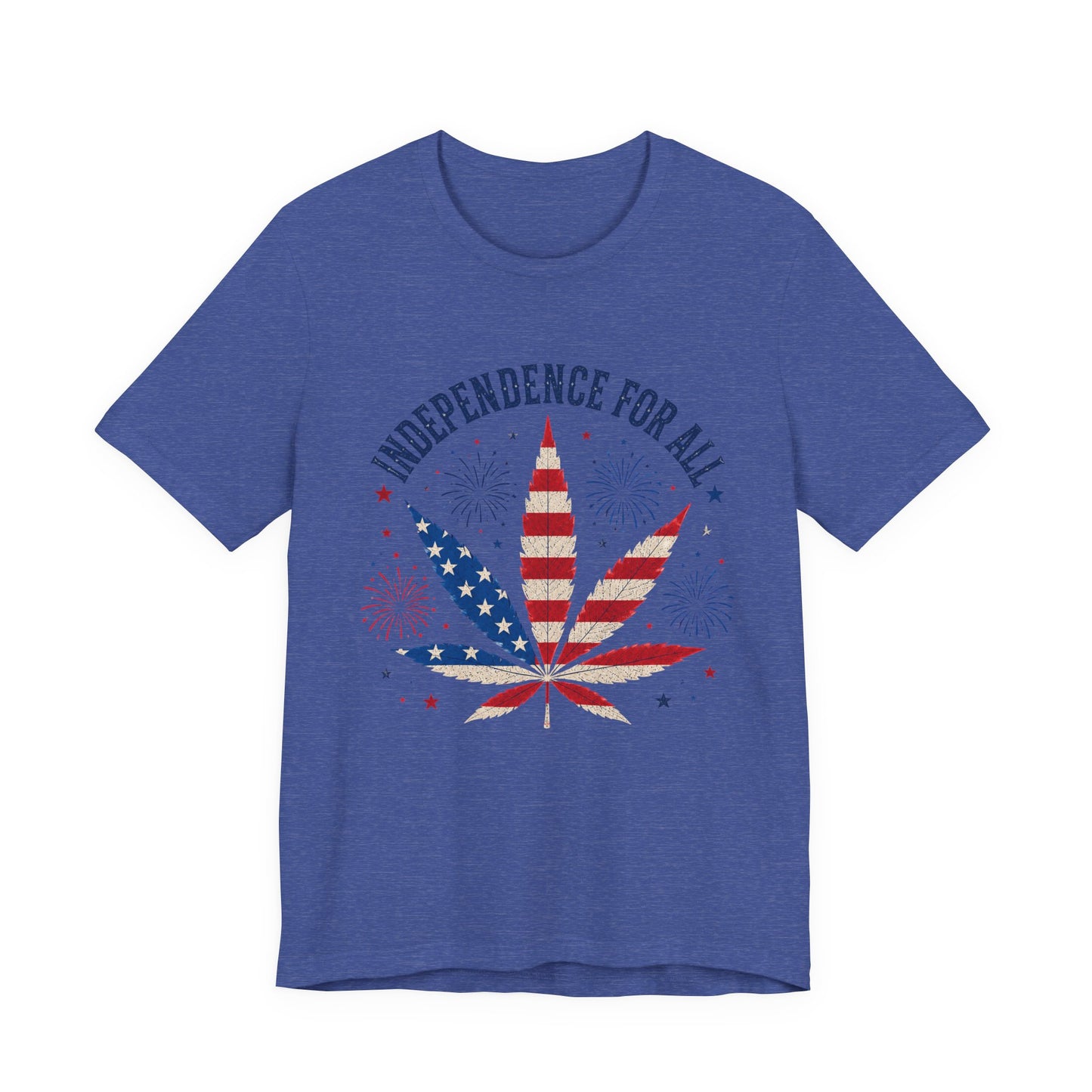 Independence For All Cannabis Shirt | Patriotic 4th of July Weed Leaf Tee | American Flag Marijuana Graphic T-Shirt