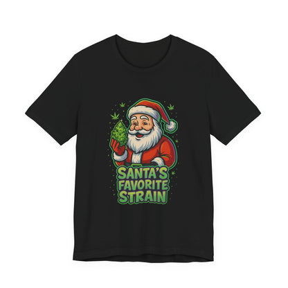 Santa’s Favorite Strain Holiday T-Shirt – Funny Cannabis Christmas Tee