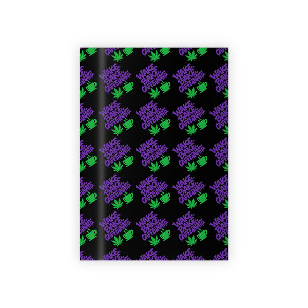 Gift Wrap Roll — Neon Purple Floral Pattern on Black (1pc)