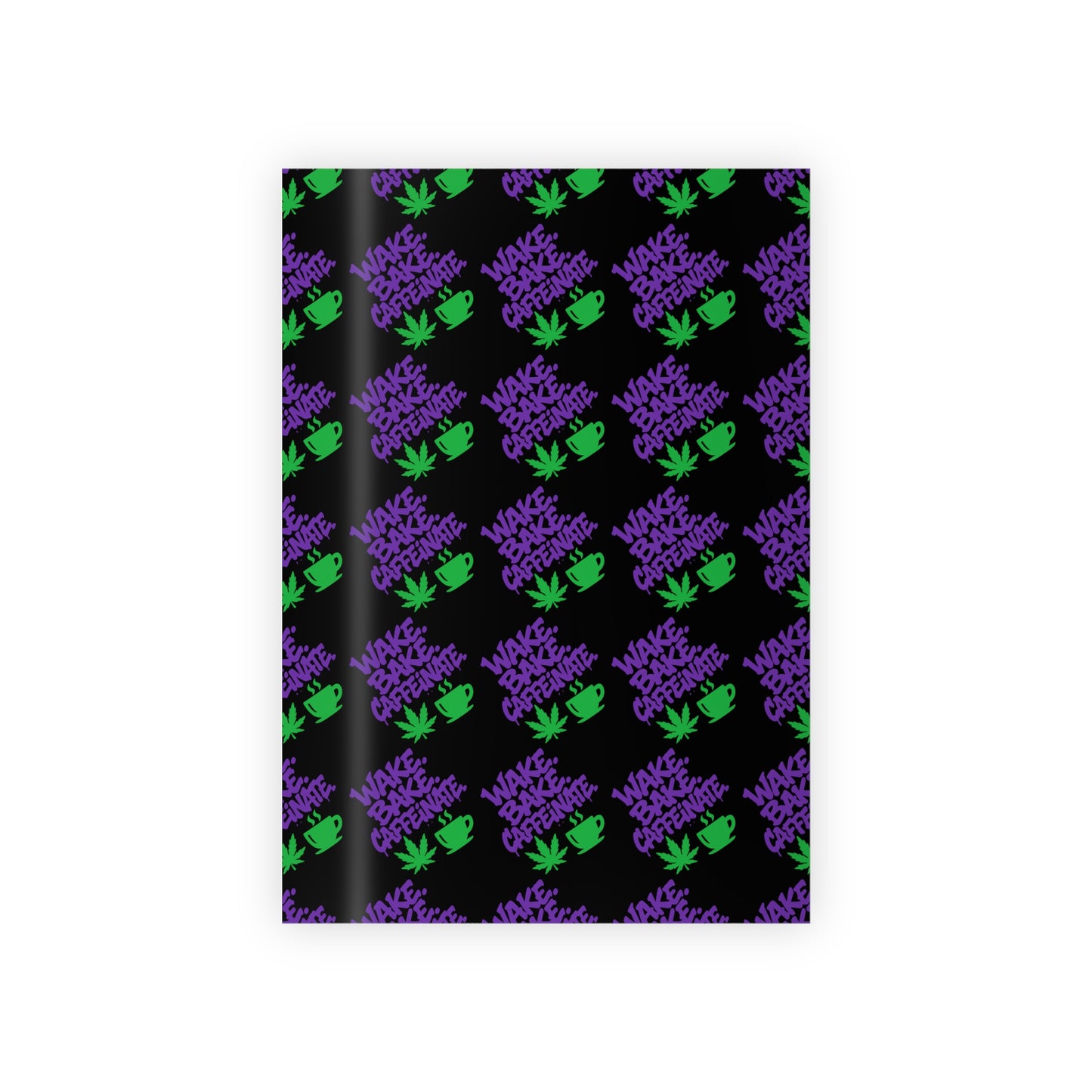 Gift Wrap Roll — Neon Purple Floral Pattern on Black (1pc)