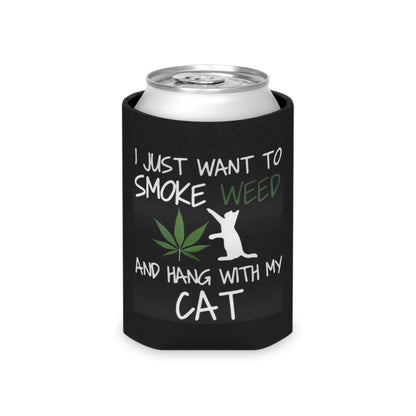 I Just Want to Smoke Weed and Hang with My Cat Can Cooler, Cat Lover Gift, Weed Enthusiast Accessory, Fun Party Favor, Unique Drink [...]-Mary Jane 2025