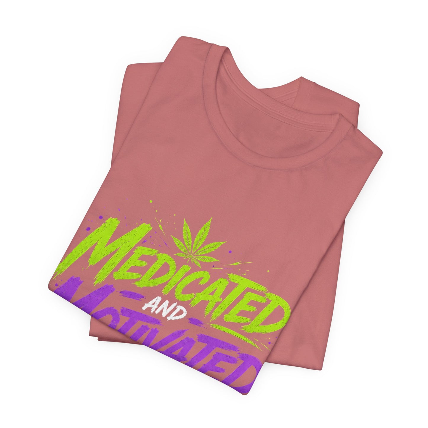 Medicated & Motivated with Mary Jane Neon Streetwear Cannabis T-Shirt