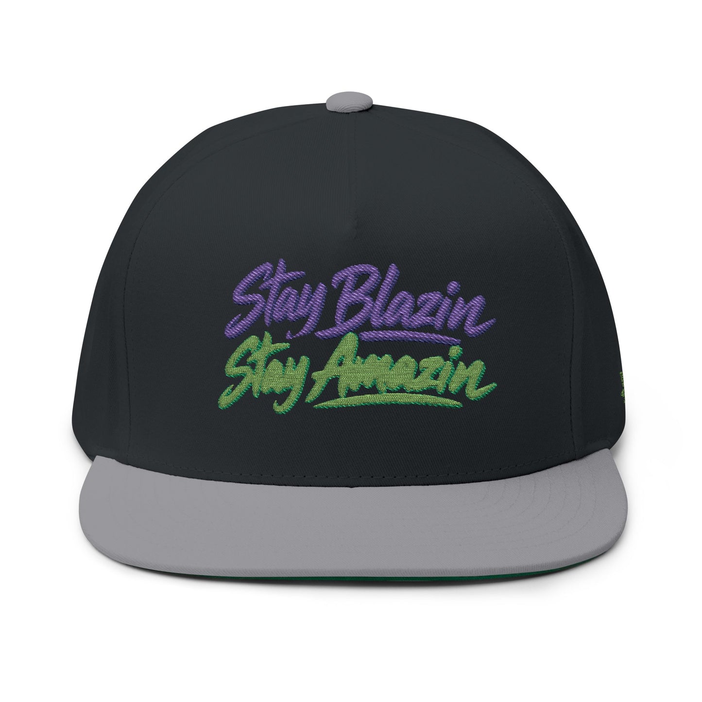 Stay Blazin Stay Amazin Embroidered Snapback Hat – Neon Cannabis Streetwear Cap