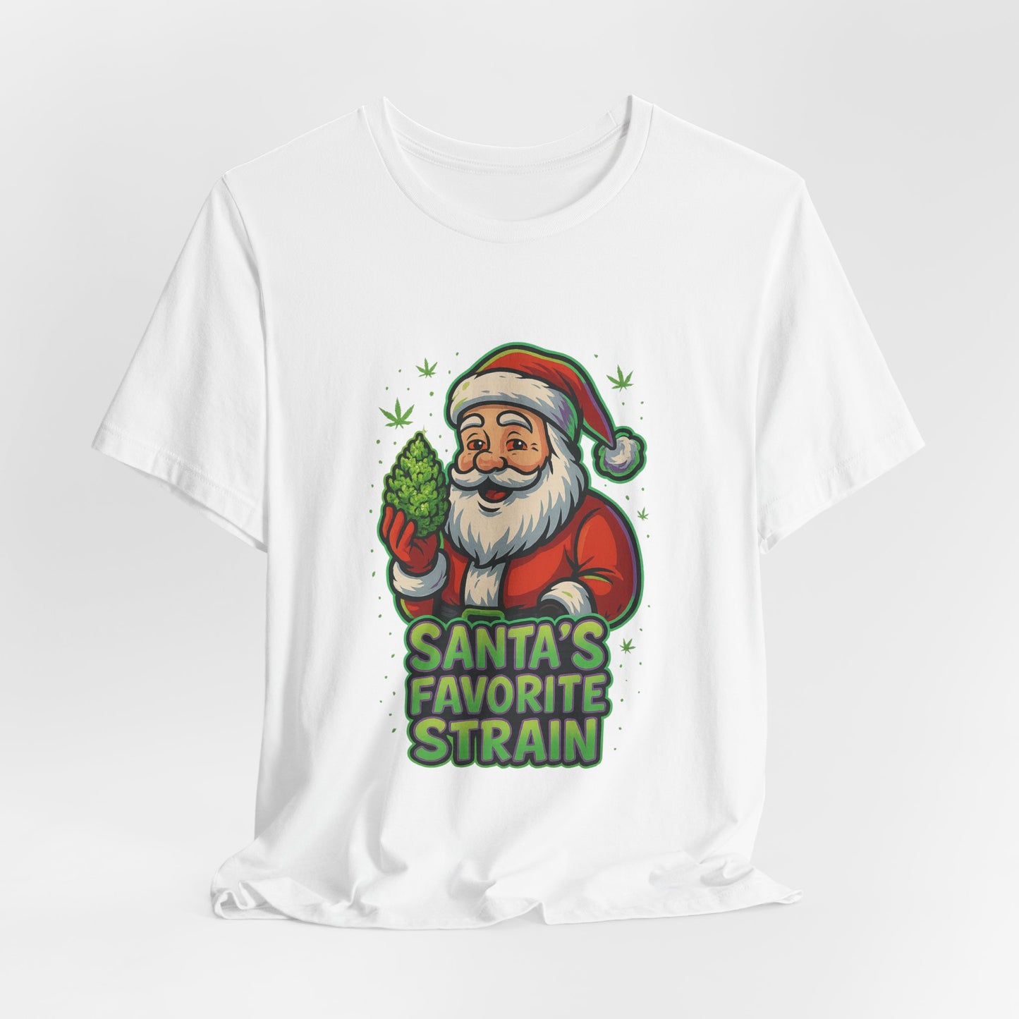 Santa’s Favorite Strain Holiday T-Shirt – Funny Cannabis Christmas Tee