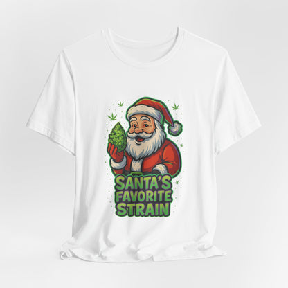Santa’s Favorite Strain Holiday T-Shirt – Funny Cannabis Christmas Tee