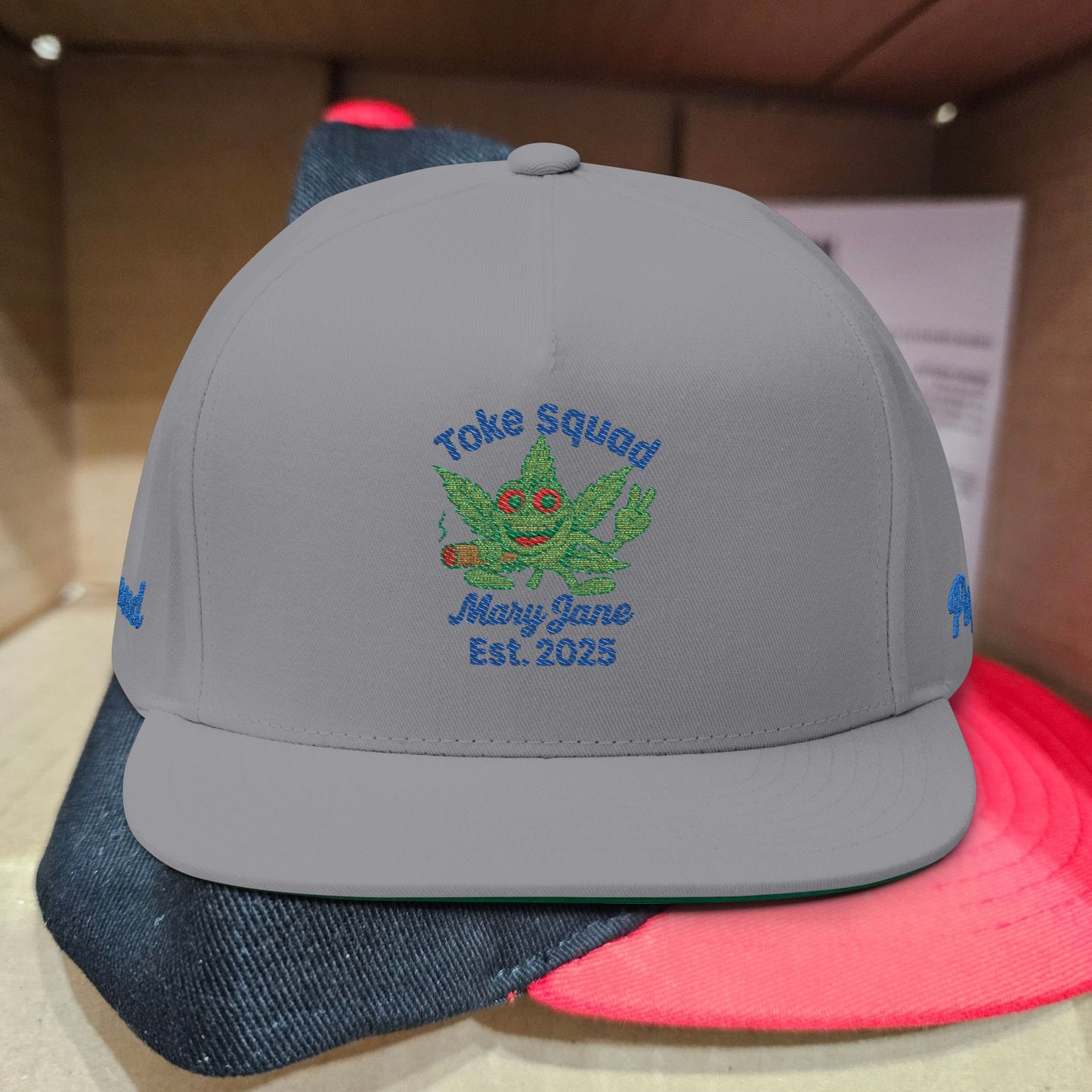 Puff Proud Cannabis Hat | Weed Lover Chill Vibes Cap - Embroidered Flat Bill Cap | Toke Squad | Perfect for Outdoor Adventures, Festivals, Gifts, and Casual Wear