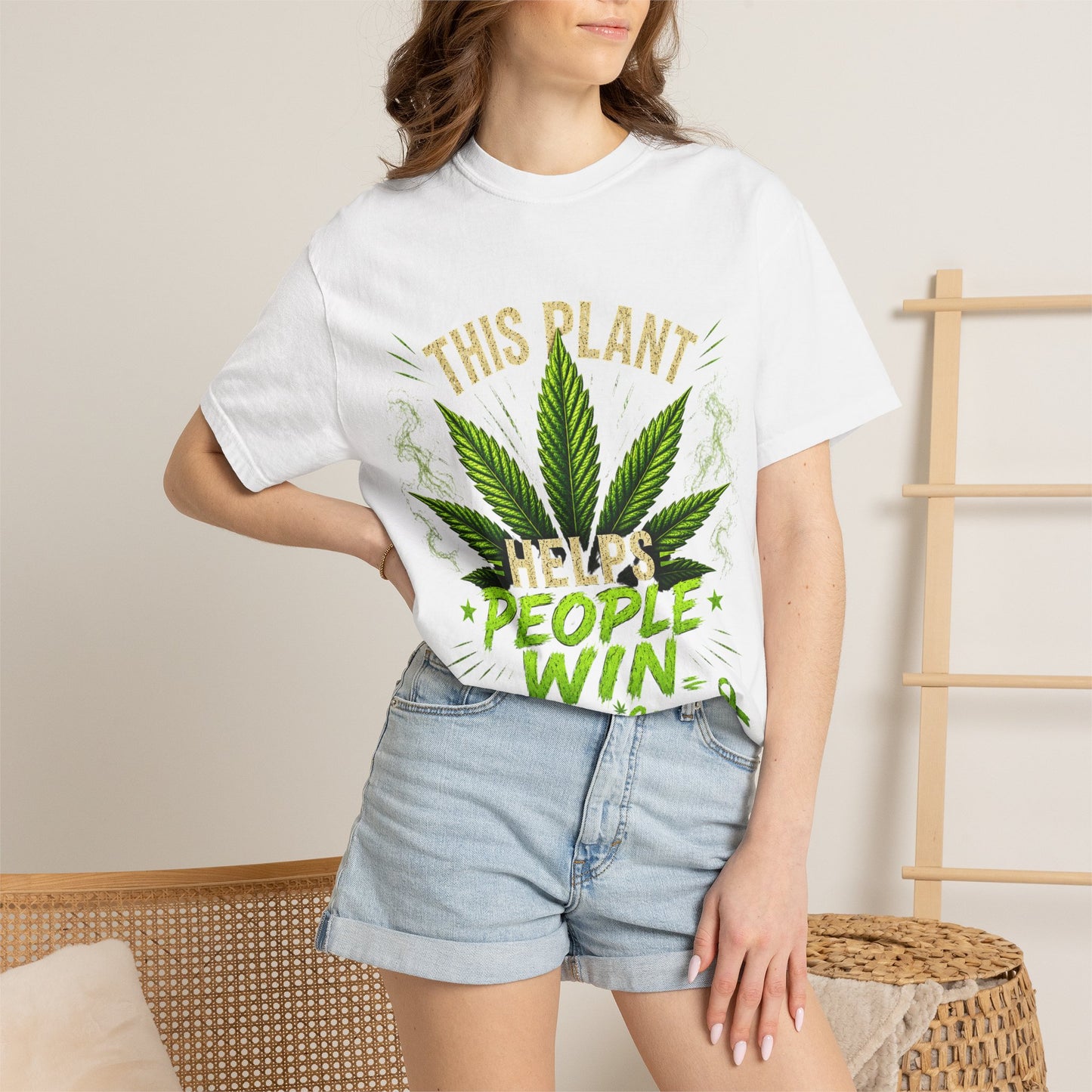 This Plant Helps People Win Shirt | Cannabis Cancer Awareness Tee | #FuckCancer Marijuana Support T-Shirt