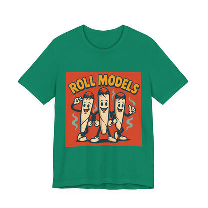 Funny Roll Models T-Shirt | Unisex Graphic Tee, Short Sleeve Casual Wear, Gift for BBQ Lovers, Vintage Foodie Shirt