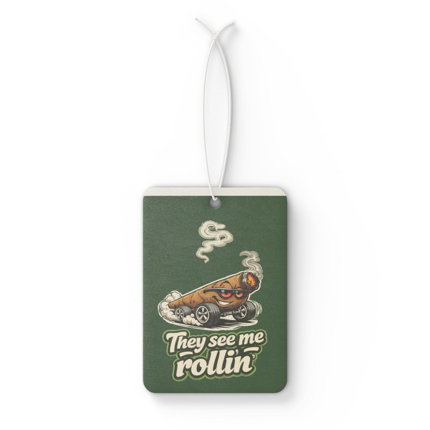 Funny 420 Car Air Freshener – They See Me Rollin Blunt Design – Cannabis Humor Hanging Car Scent Decor